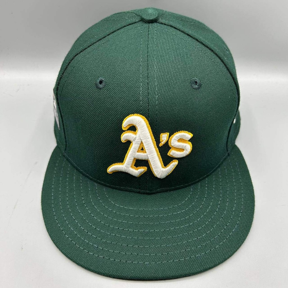 Oakland Athletics Hat Men 7 1/2 Green Black 59Fifty New Era Fitted Cap New